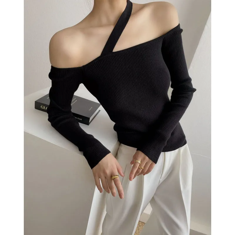 Off-the-shoulder Knitted Sweater Top