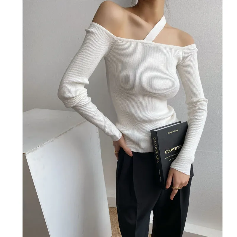 Off-the-shoulder Knitted Sweater Top