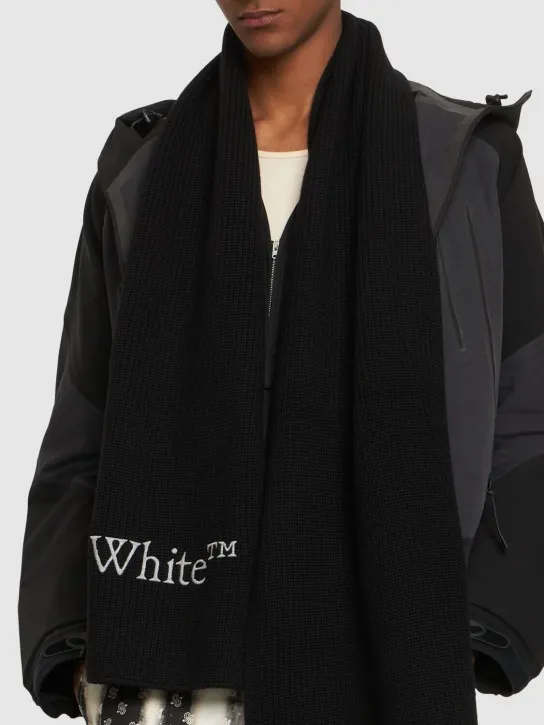 Off-White   Bookish knit wool scarf 