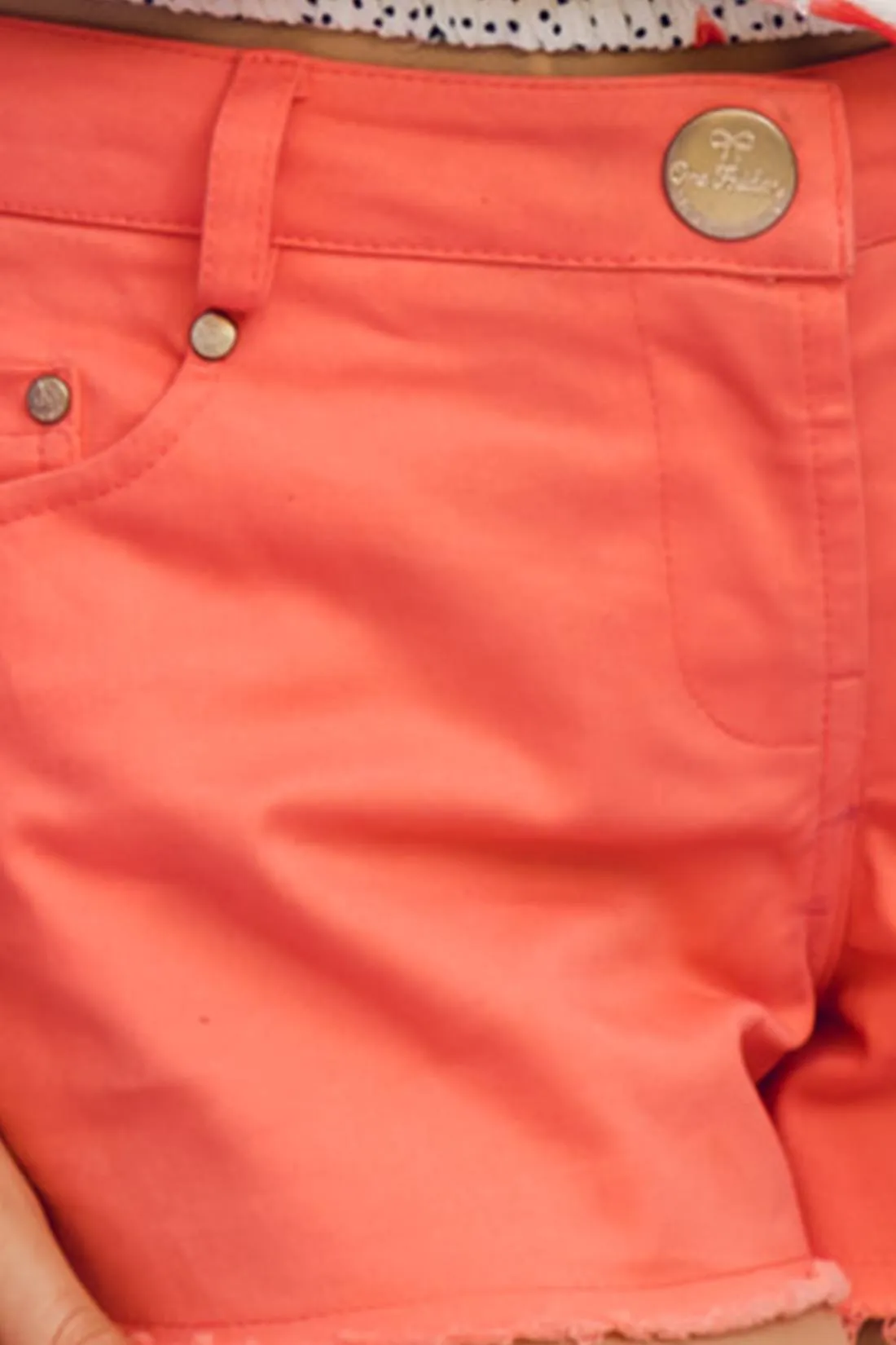 One Friday Kids Girls Orange Shorts