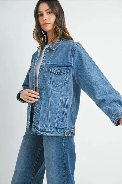 Oversized Denim Jacket- Medium Denim