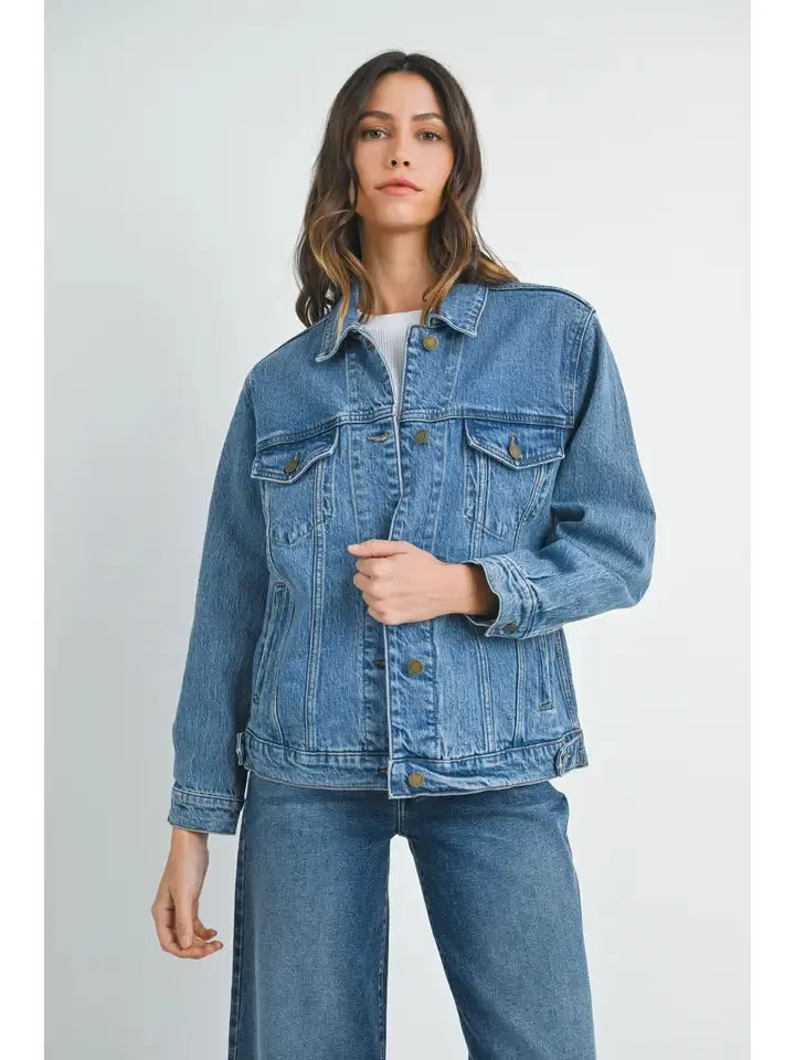 Oversized Denim Jacket- Medium Denim