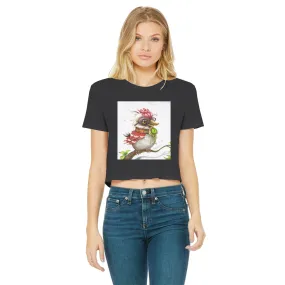 Pete the Sweet Little Bird Classic Women's Cropped Raw Edge T-Shirt