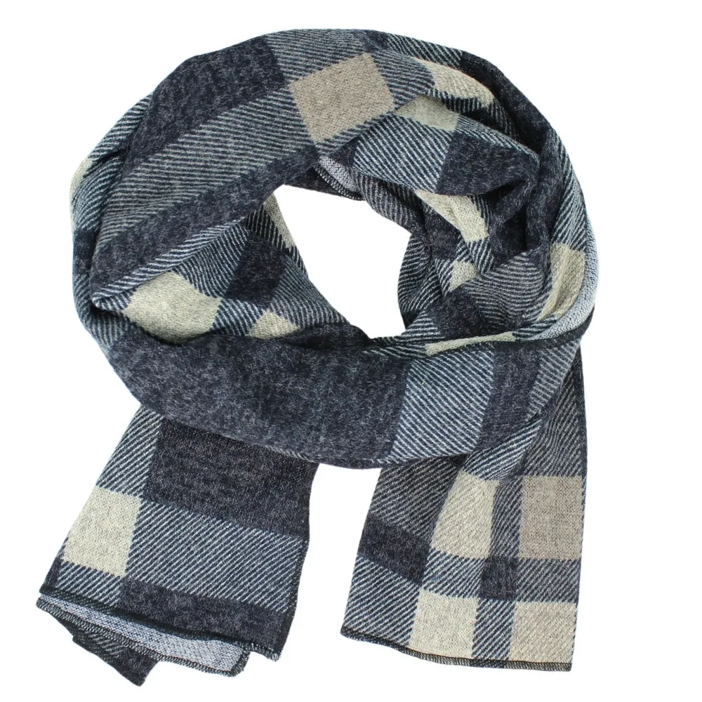 Plaid Knit Oblong Scarf