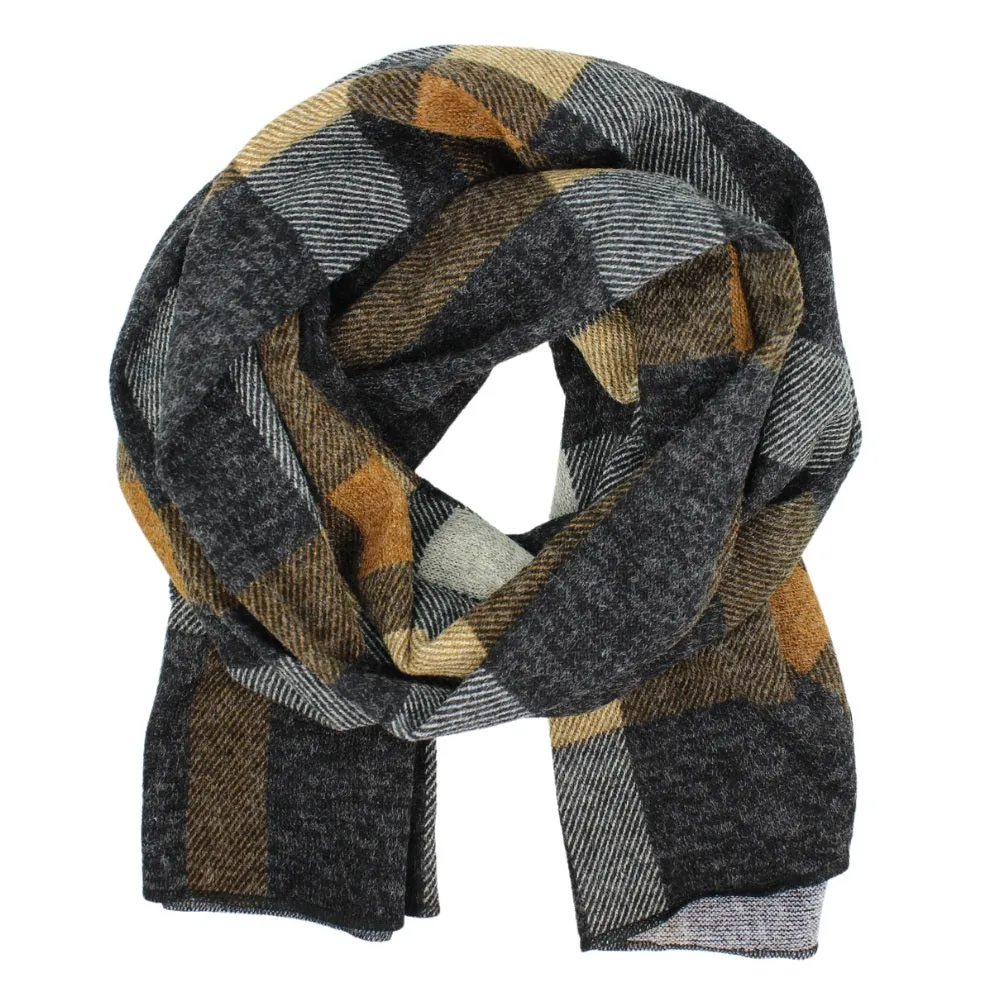 Plaid Knit Oblong Scarf