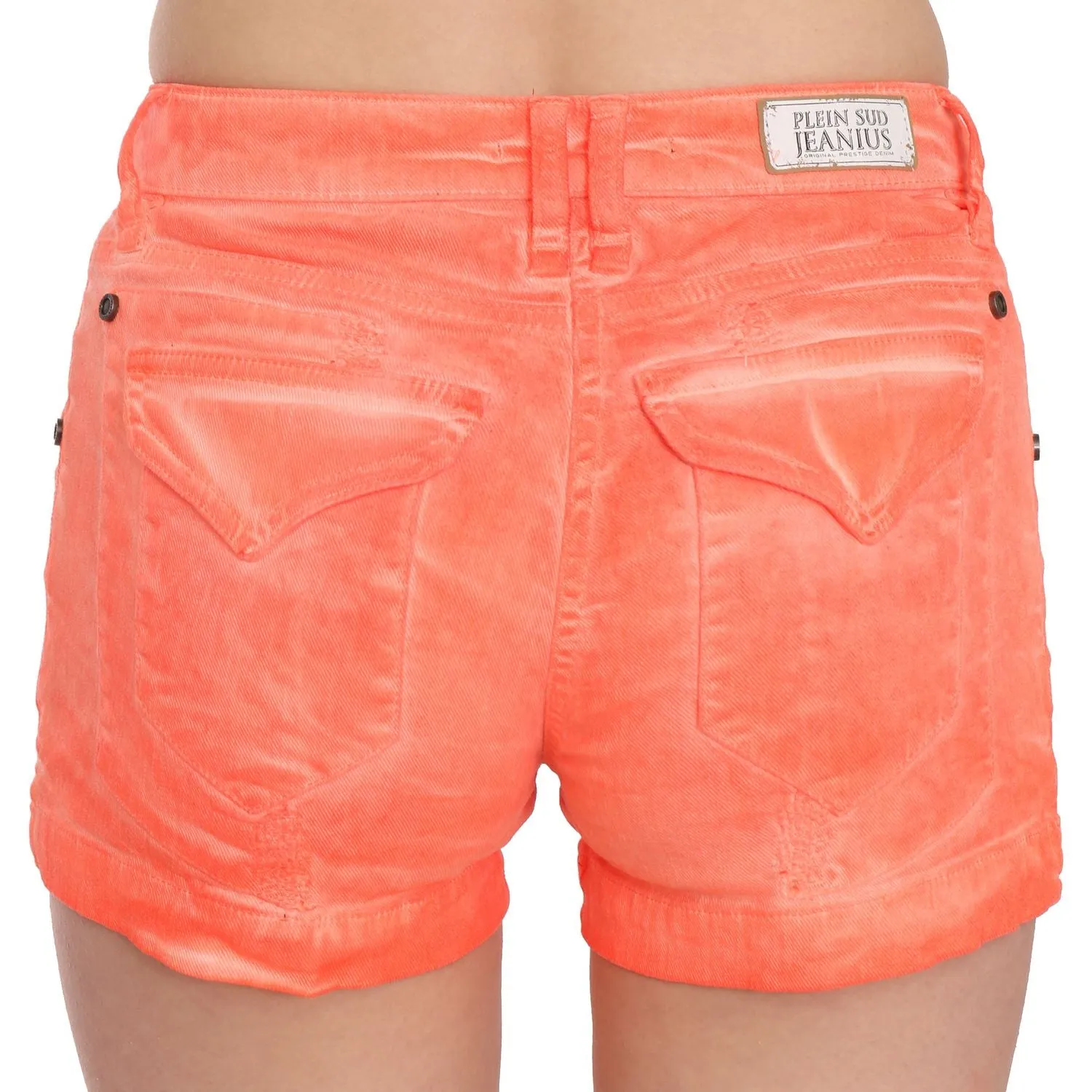 PLEIN SUD Chic Orange Mid Waist Mini Shorts