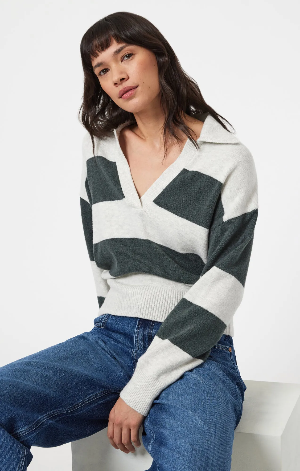 POLO PULLOVER SWEATER IN URBAN CHIC STRIPE