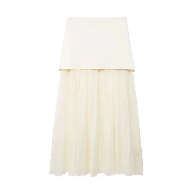 Pre Order:  Gold Button Knitted Vest   Pleated Skirt