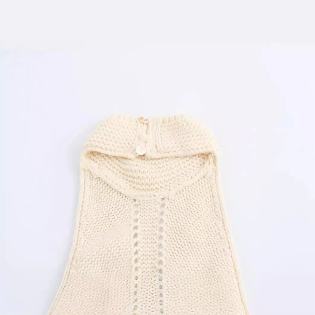 Pre Order:  Halter Neck Slim Fit Knitted Vest