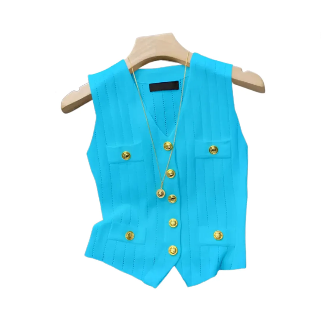 Pre Order:  V-Neck Slim Fit Sleeveless Knitted Vest