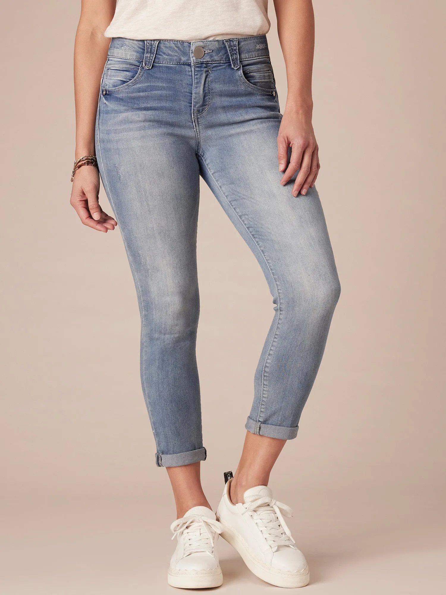 "Ab"solution® Light Blue Denim Petite Ankle Skimmer