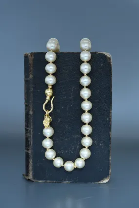 round glass pearl necklace