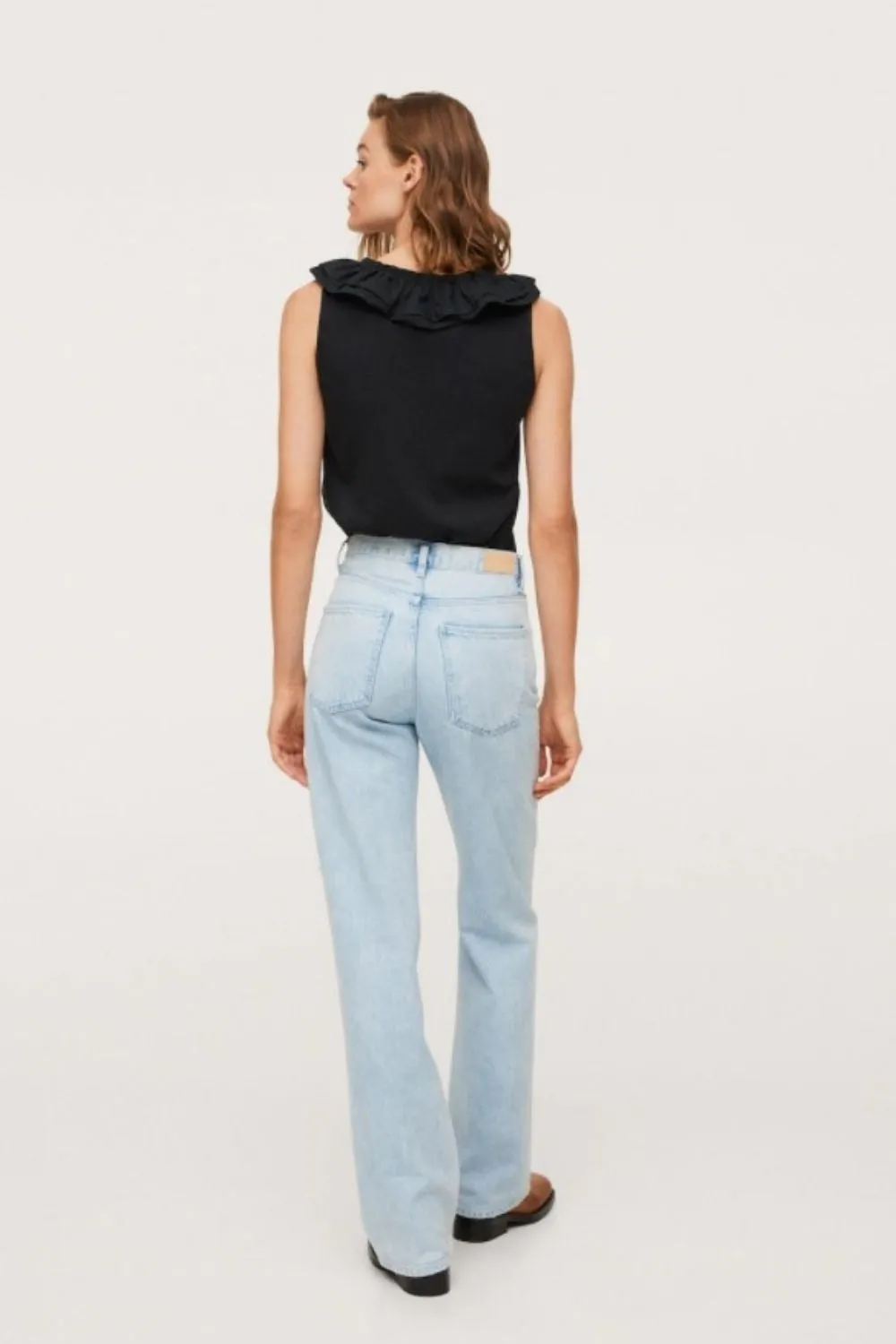 Ruffled Neck Basic Top