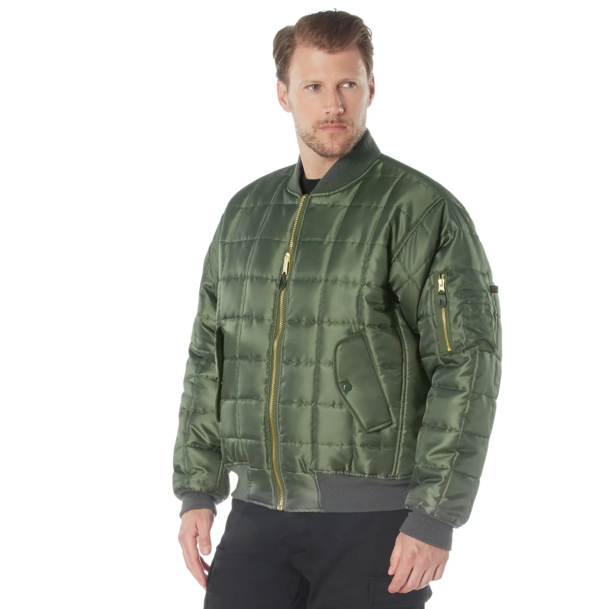 Sage Green - Quilted MA-1 Flight Jacket