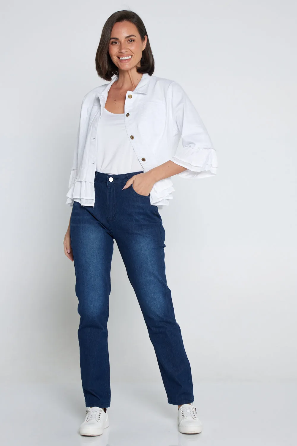 Savannah Cotton Jeans - Dark Denim