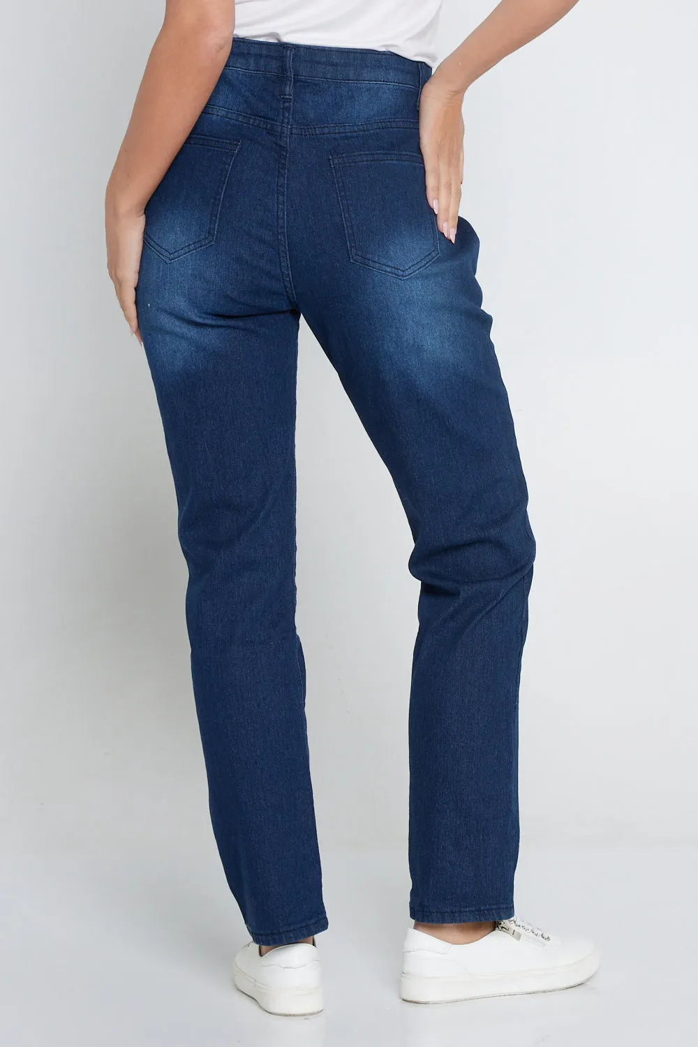 Savannah Cotton Jeans - Dark Denim