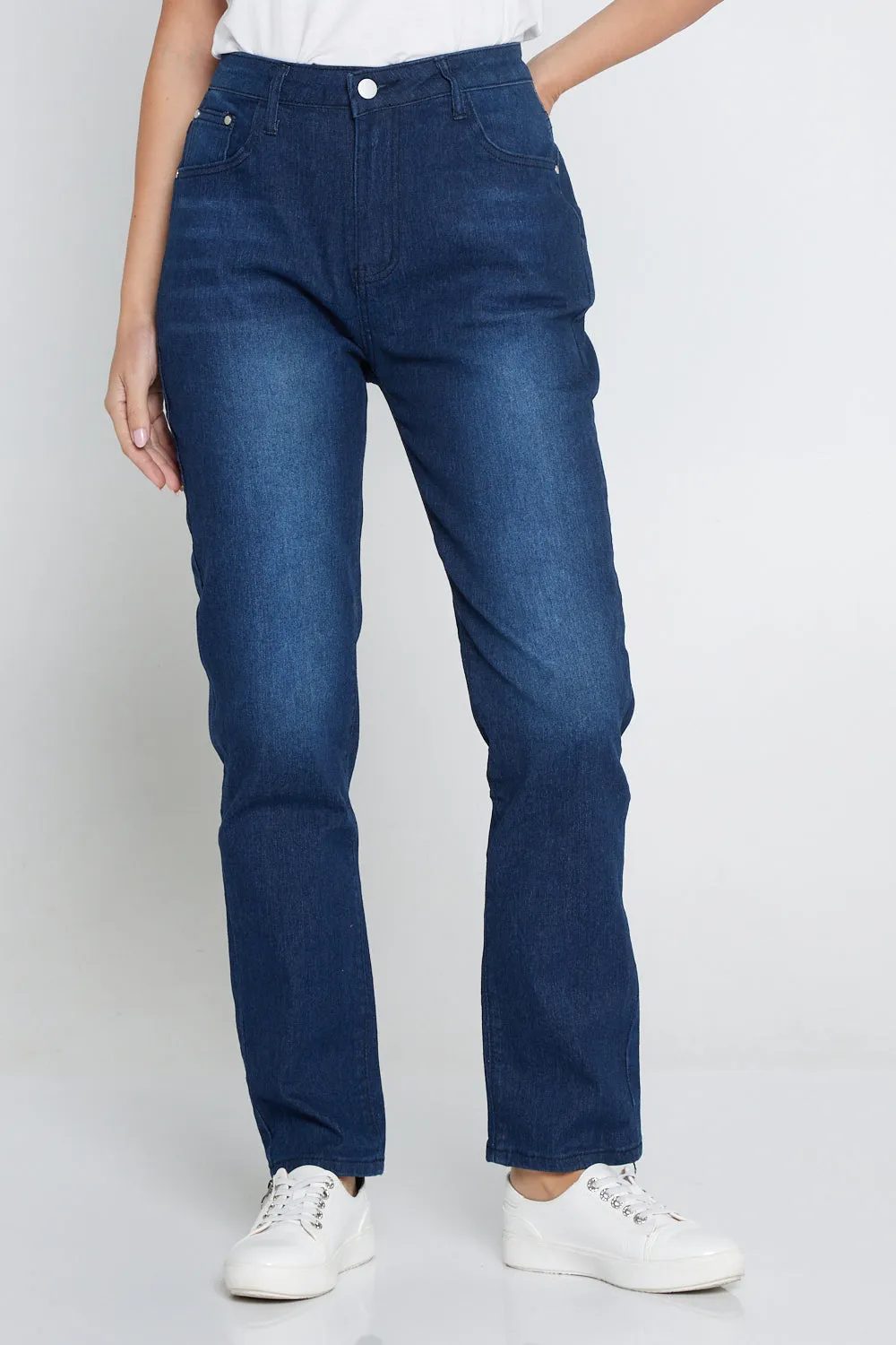 Savannah Cotton Jeans - Dark Denim