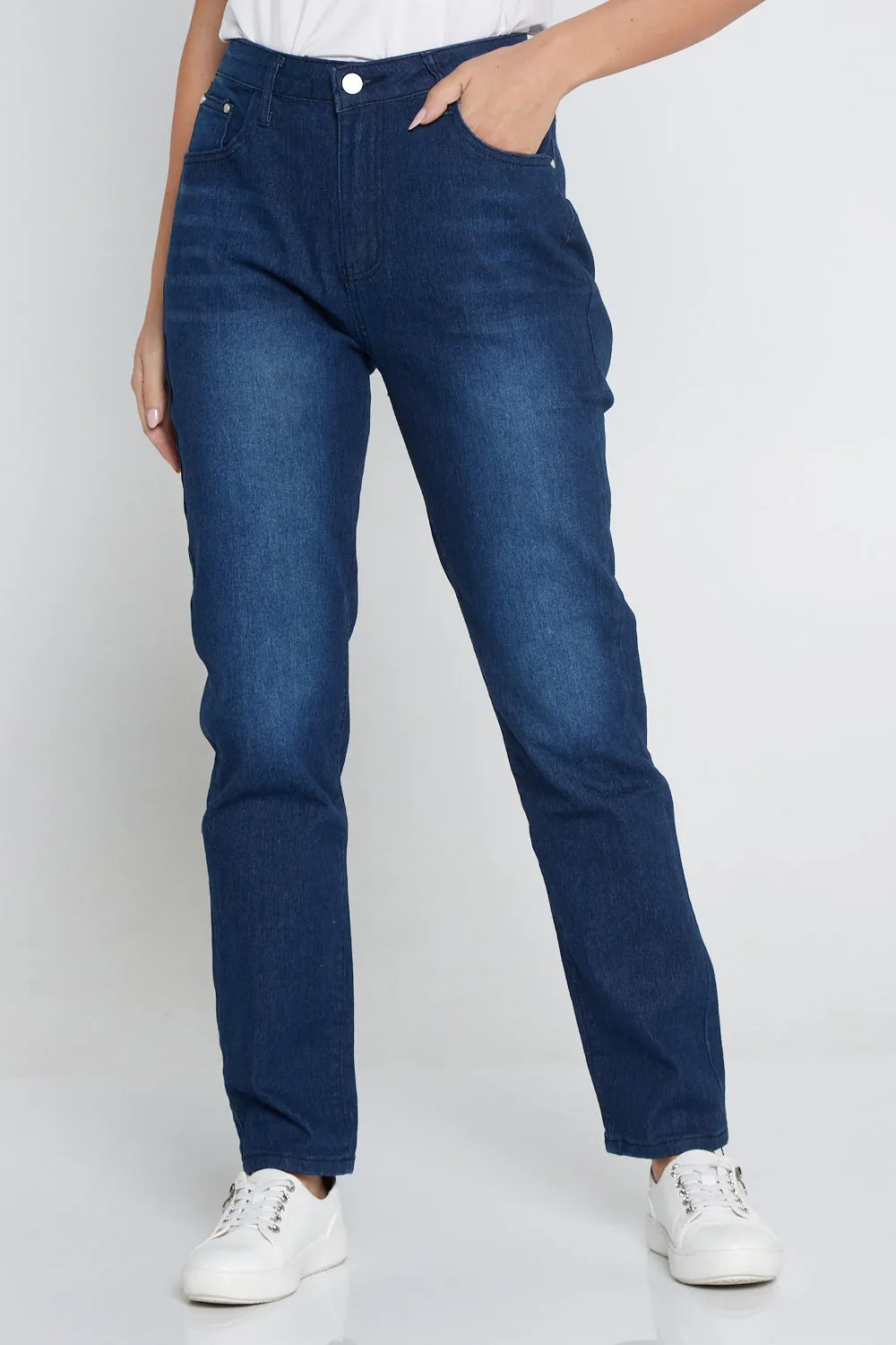 Savannah Cotton Jeans - Dark Denim