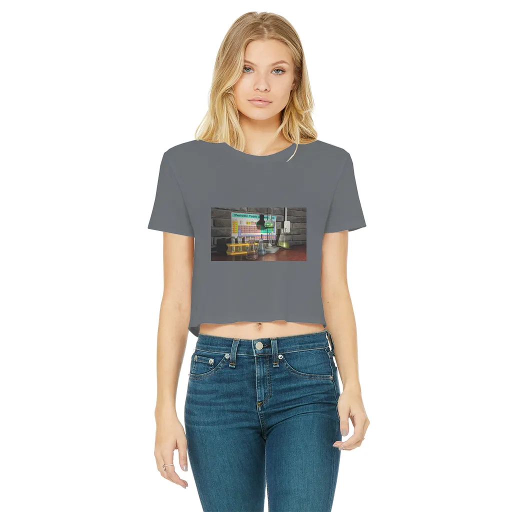 ScienceScene Classic Women's Cropped Raw Edge T-Shirt