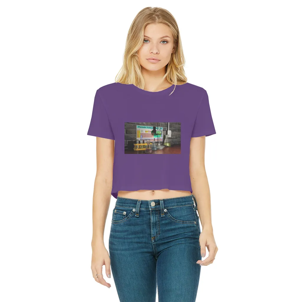 ScienceScene Classic Women's Cropped Raw Edge T-Shirt