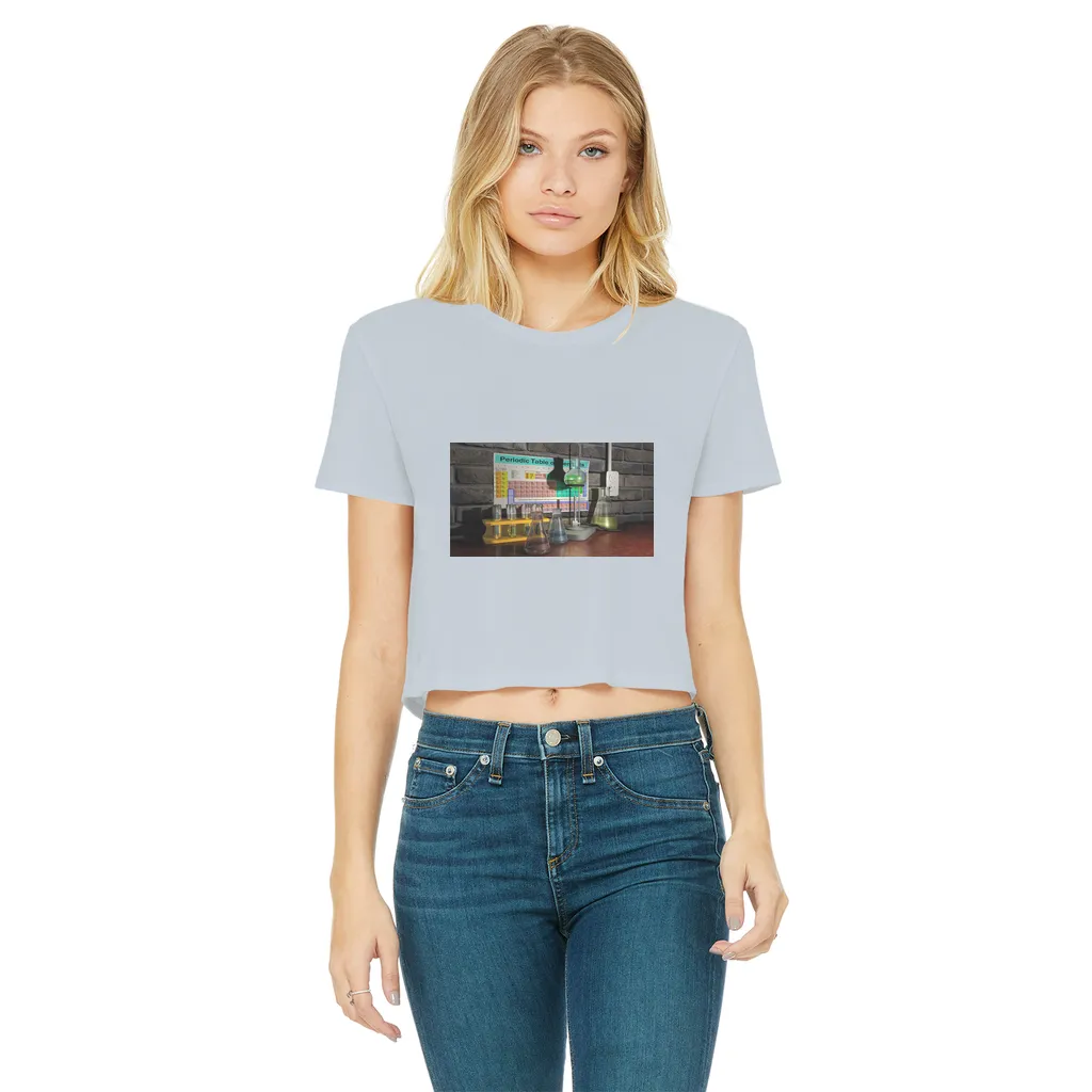 ScienceScene Classic Women's Cropped Raw Edge T-Shirt