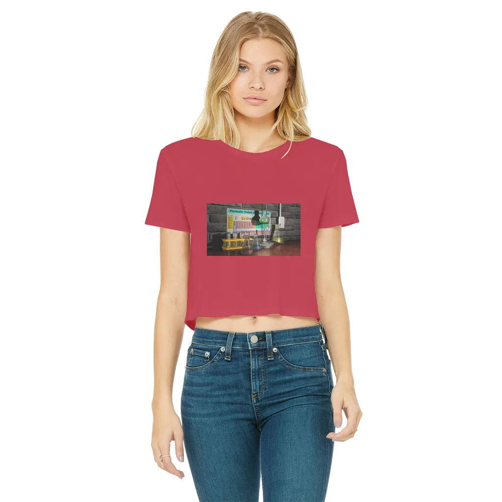 ScienceScene Classic Women's Cropped Raw Edge T-Shirt