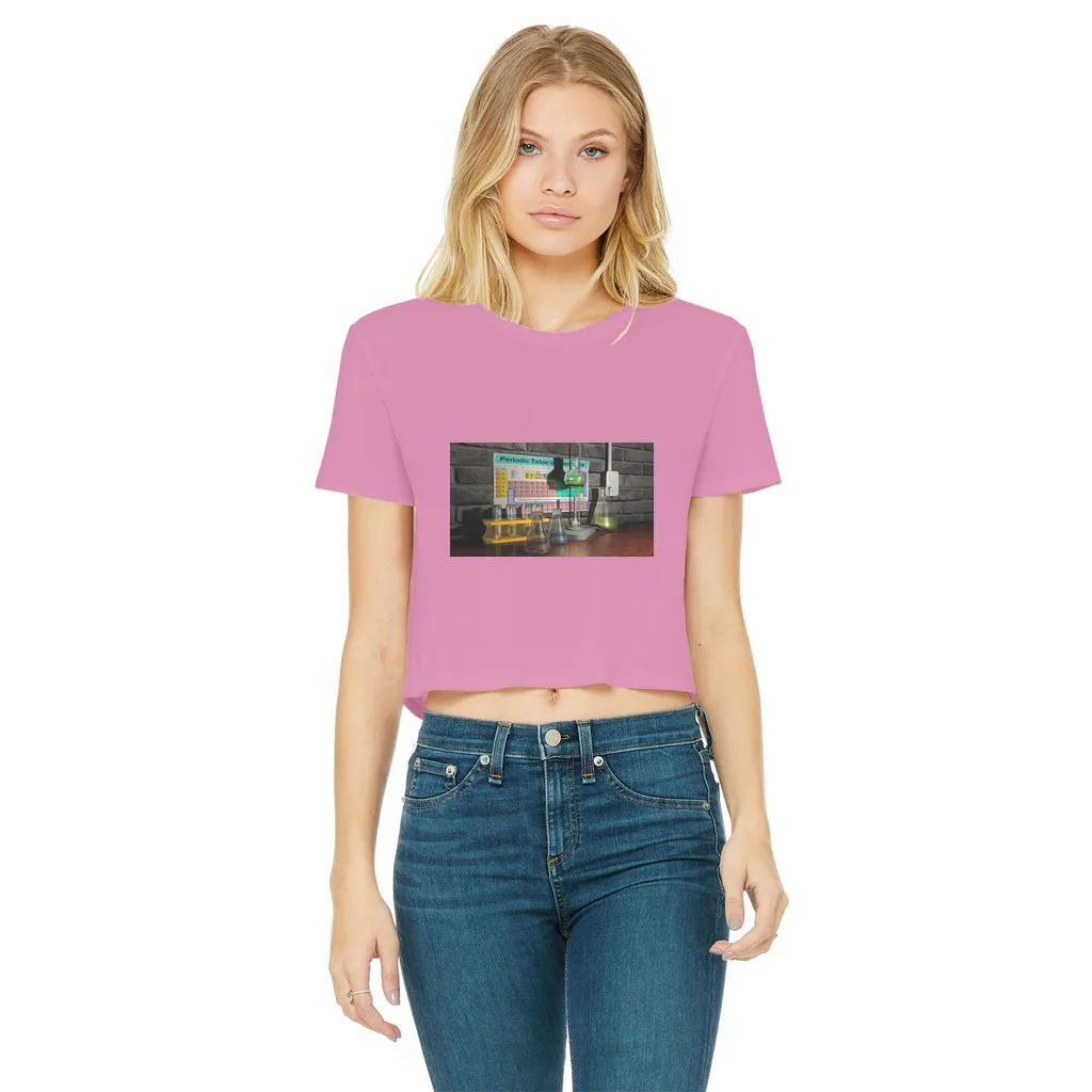 ScienceScene Classic Women's Cropped Raw Edge T-Shirt