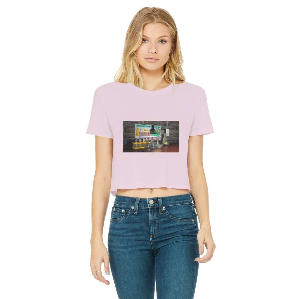 ScienceScene Classic Women's Cropped Raw Edge T-Shirt