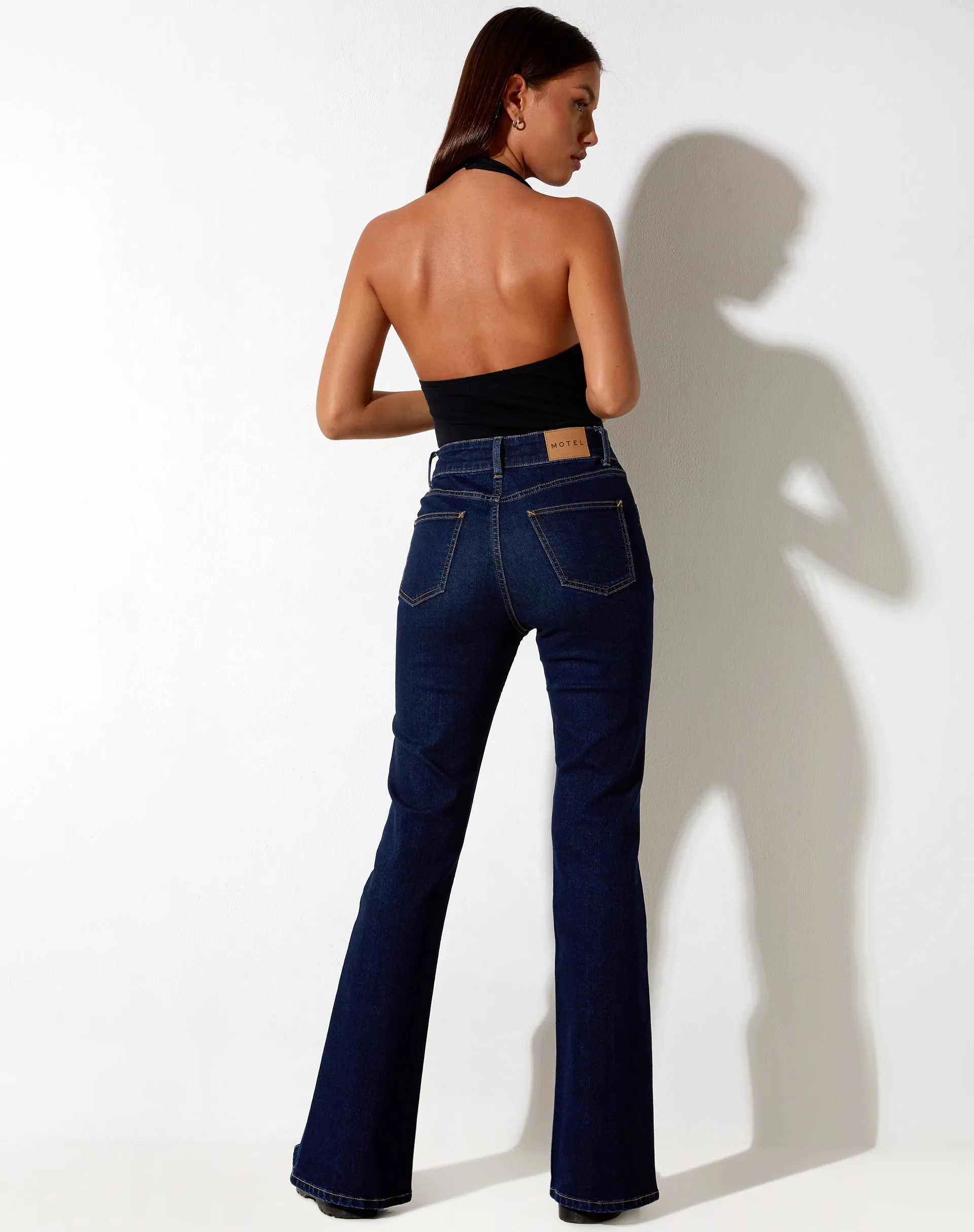 Seam Split Jeans in Indigo Blue