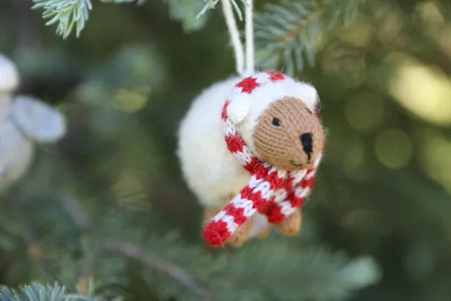 Sheep in Scarves Holiday Ornament