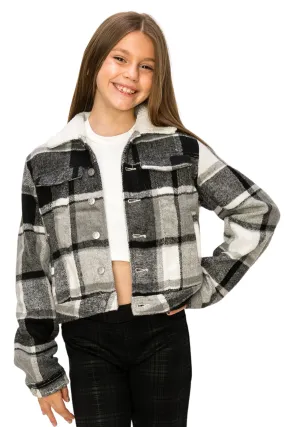 Sherpa Collar Plaid Jacket