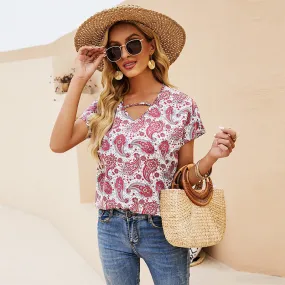 Short-sleeved printed Top