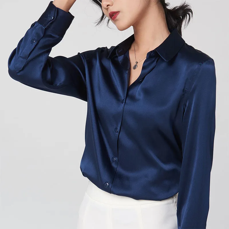 Silk long sleeve shirt women