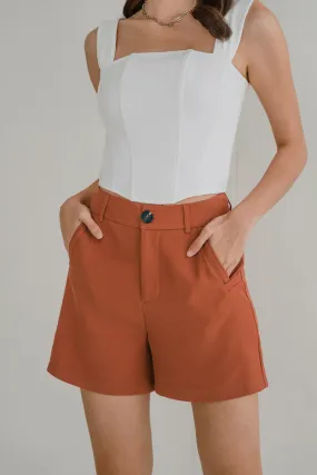 Siobhan Straight Cut Shorts (Rust)