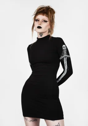 SKULTRO MOCK NECK BODYCON DRESS