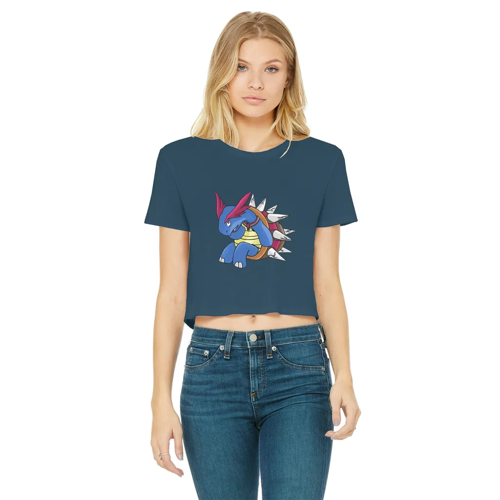 Squirtois Classic Women's Cropped Raw Edge T-Shirt