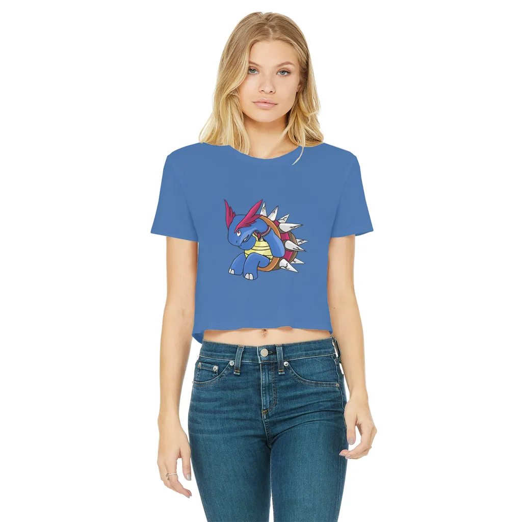 Squirtois Classic Women's Cropped Raw Edge T-Shirt