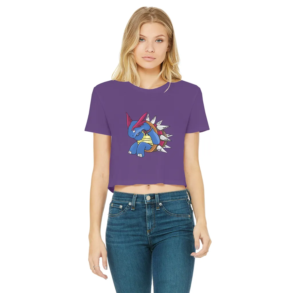 Squirtois Classic Women's Cropped Raw Edge T-Shirt