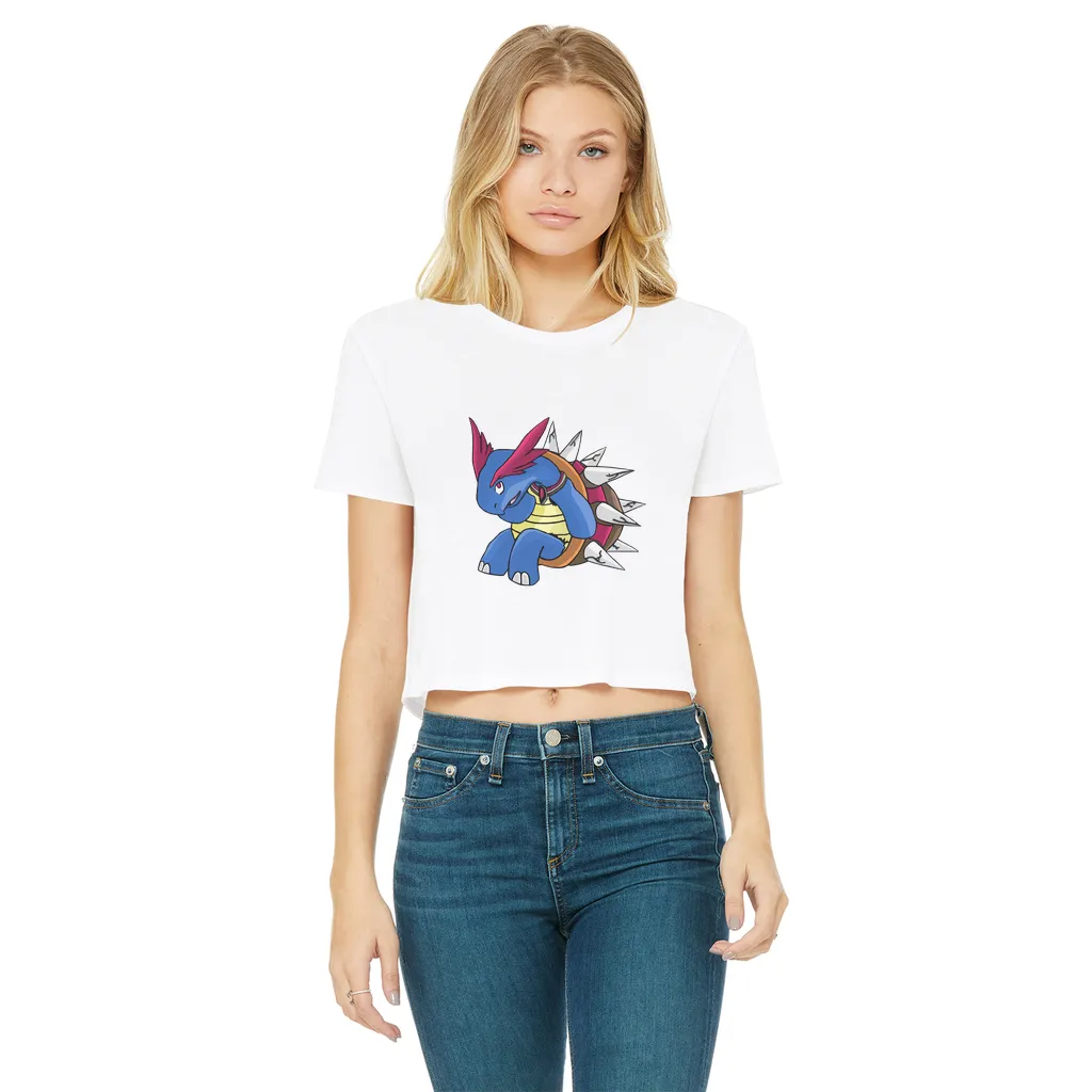 Squirtois Classic Women's Cropped Raw Edge T-Shirt