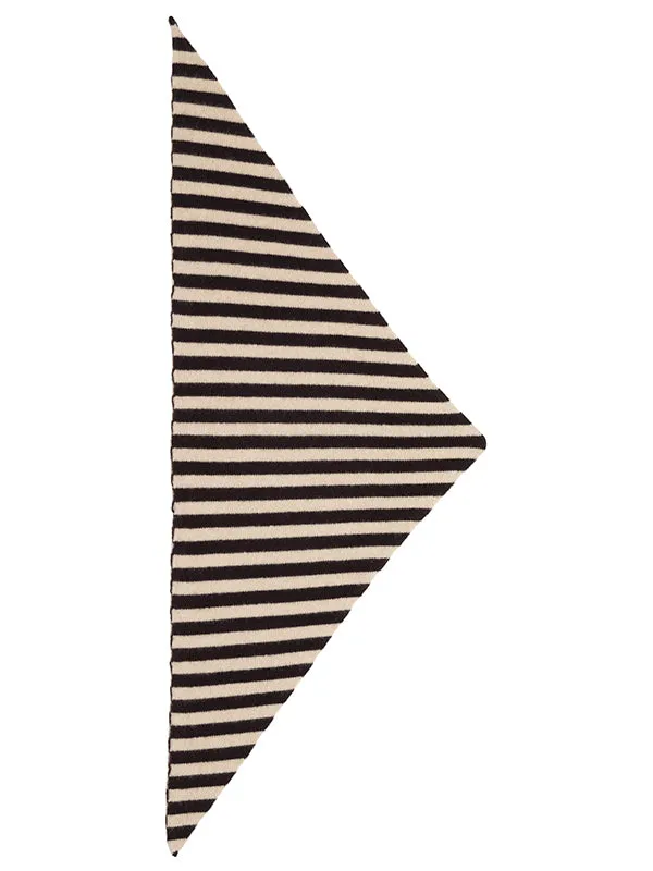 Striped Triangle Neckerchief Scarlet & Oatmeal