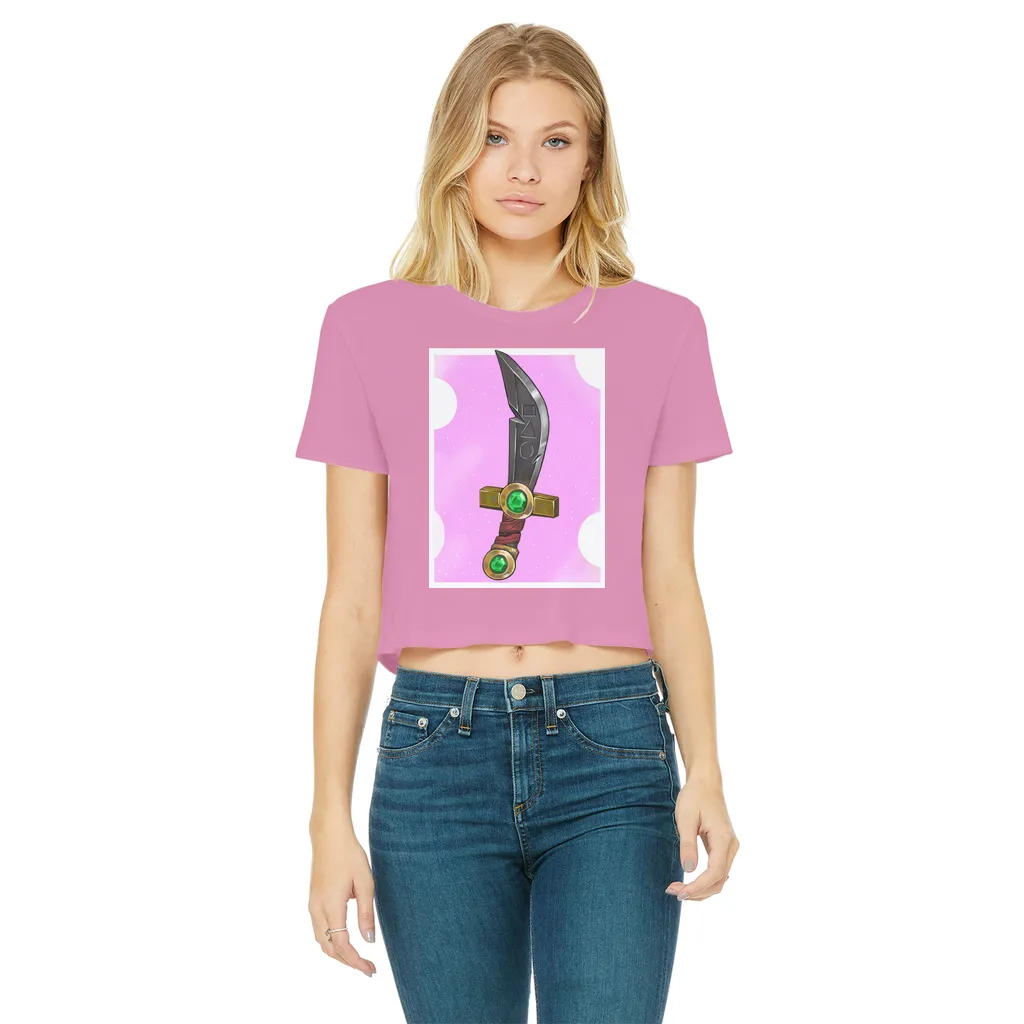 Sword Classic Women's Cropped Raw Edge T-Shirt