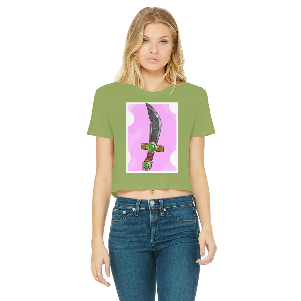 Sword Classic Women's Cropped Raw Edge T-Shirt