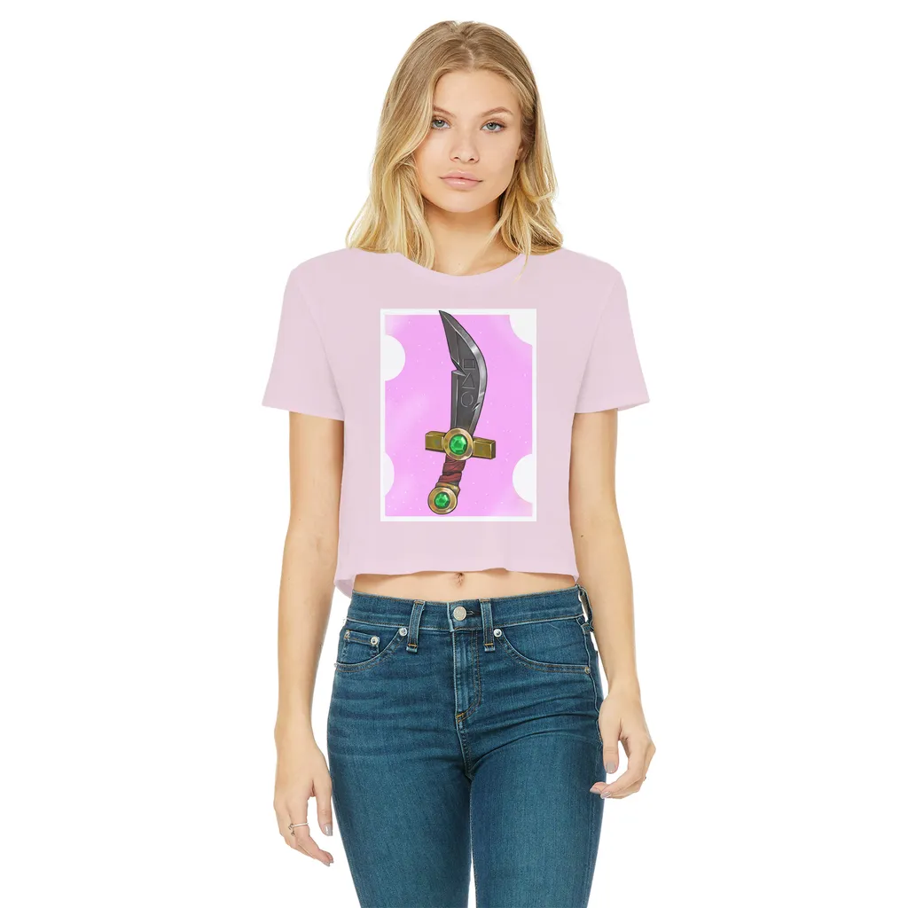 Sword Classic Women's Cropped Raw Edge T-Shirt