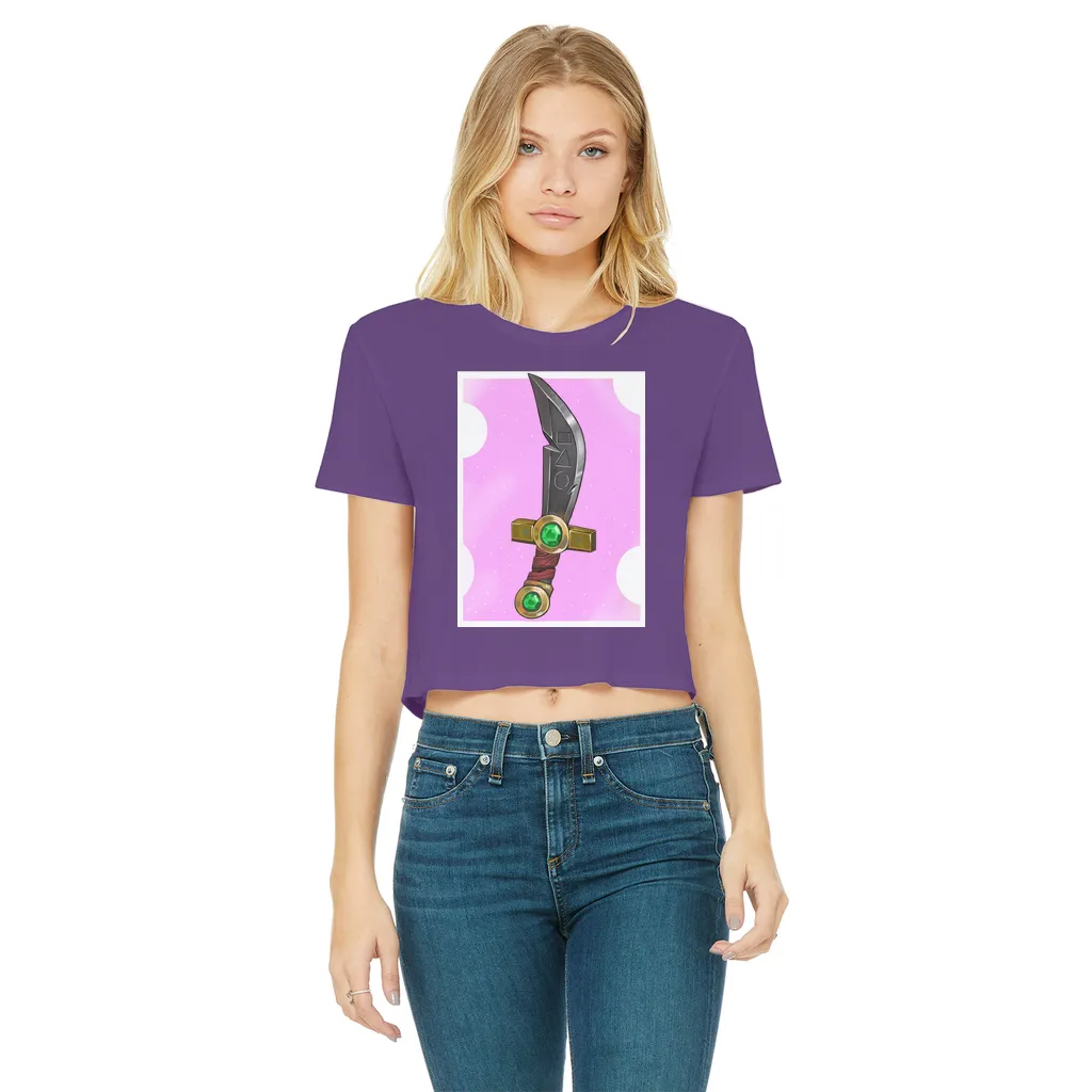 Sword Classic Women's Cropped Raw Edge T-Shirt