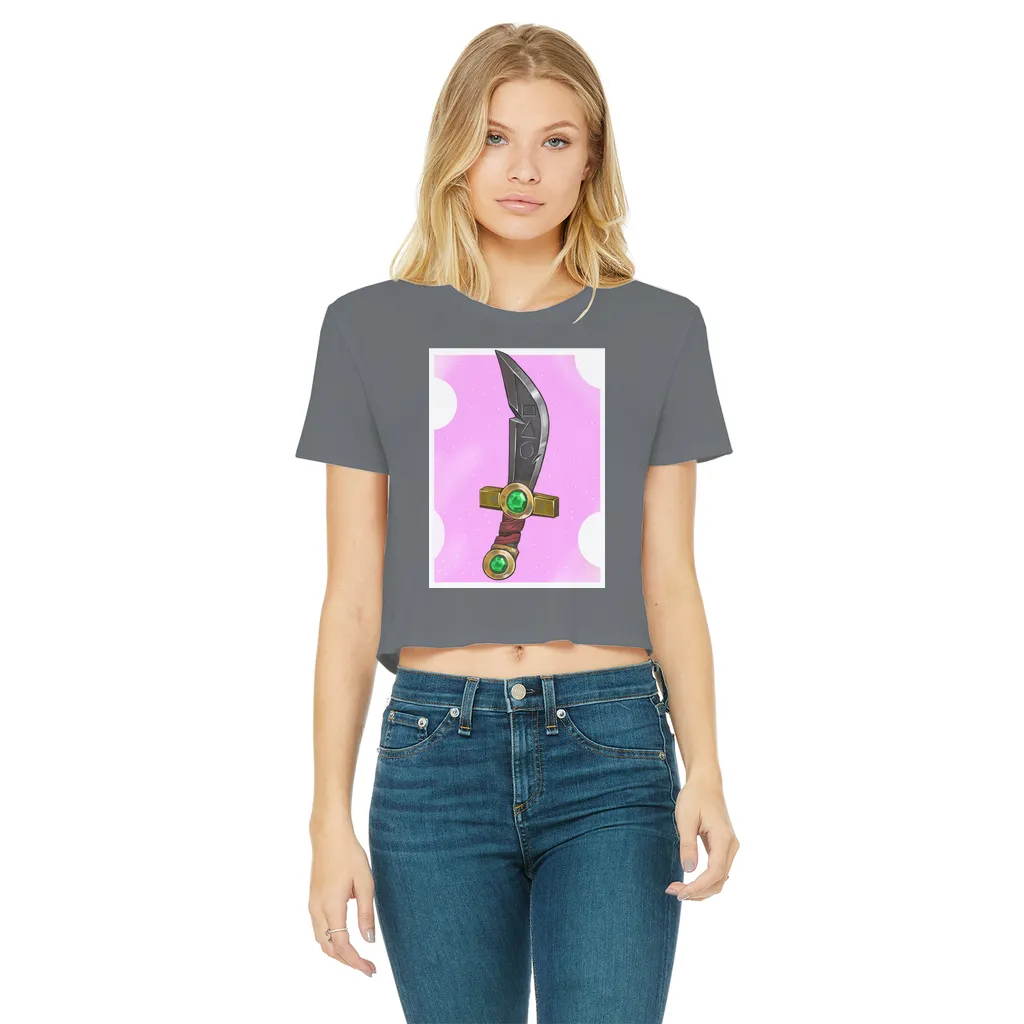 Sword Classic Women's Cropped Raw Edge T-Shirt