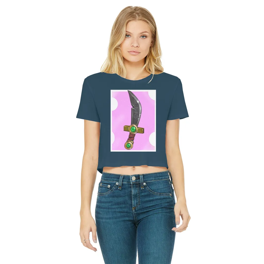 Sword Classic Women's Cropped Raw Edge T-Shirt