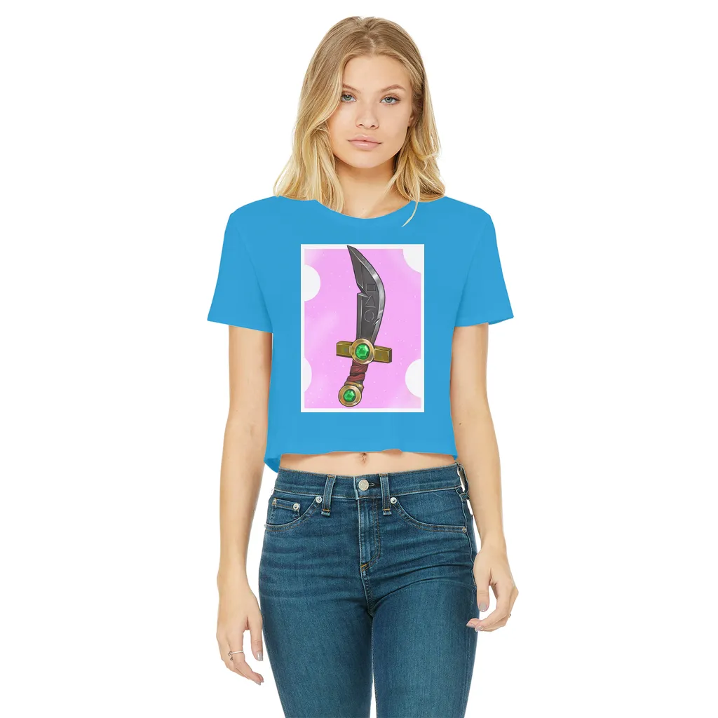 Sword Classic Women's Cropped Raw Edge T-Shirt