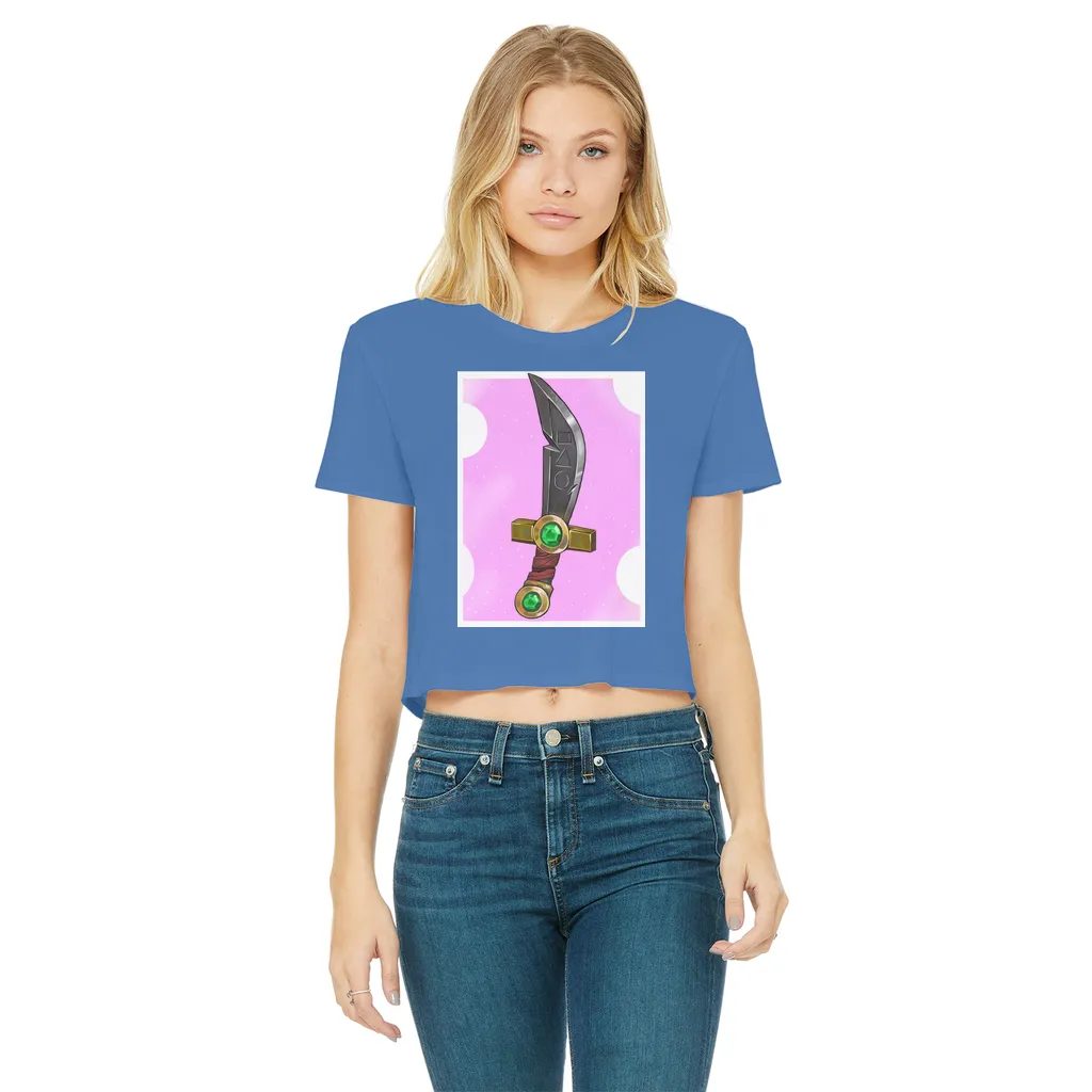 Sword Classic Women's Cropped Raw Edge T-Shirt