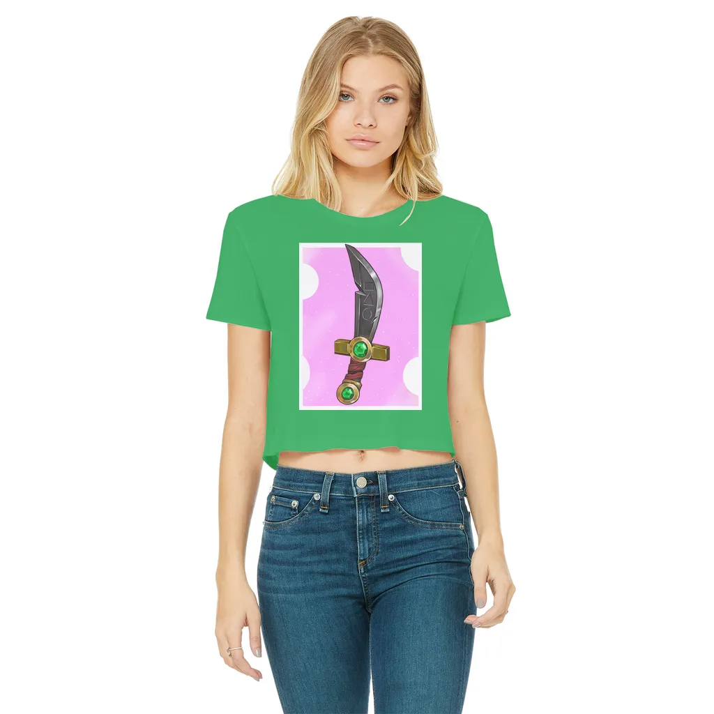 Sword Classic Women's Cropped Raw Edge T-Shirt