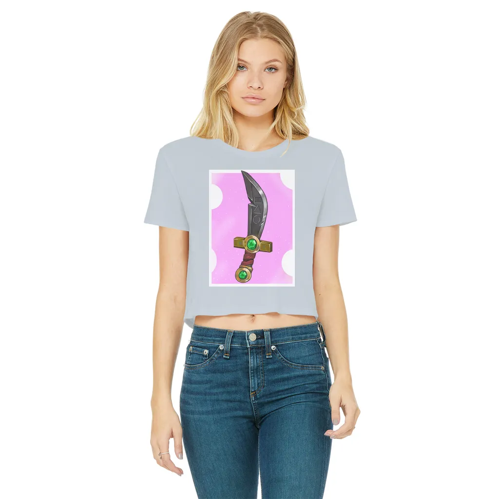 Sword Classic Women's Cropped Raw Edge T-Shirt